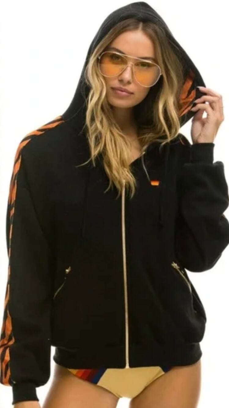 Aviator Nation Tiger Zip Hoodie Jacket size L large
